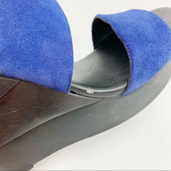 DVF Opal Leather & Wood Platform Wedge Sz 8 - Picture 4 of 8